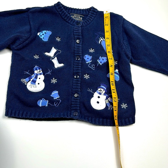 Sonoma Jean Co Snowman Cardigan Sweater - Picture 3 of 6